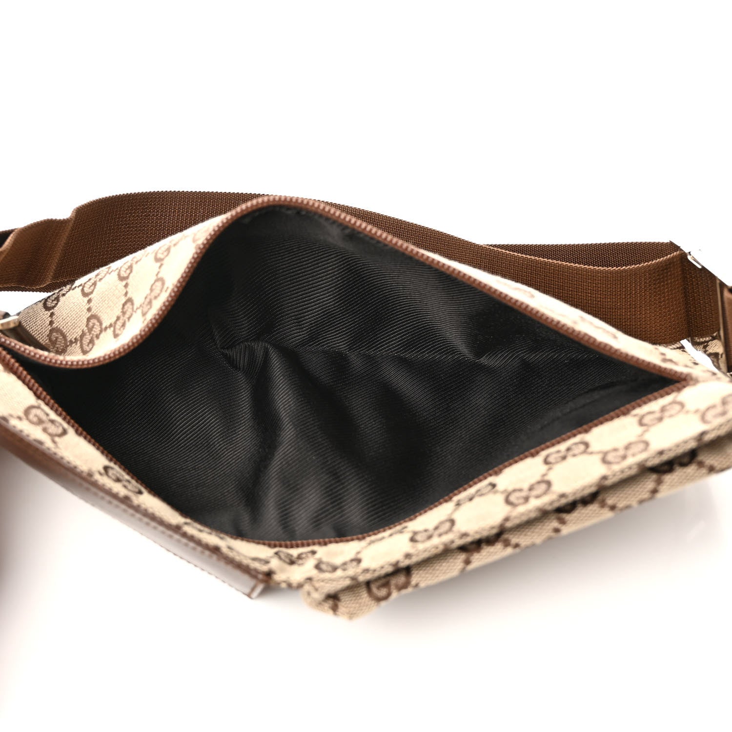 Gucci GG Monogram Double Pocket Belt Bag Dark Brown 5 of 8