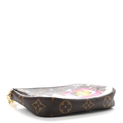 Louis Vuitton Monogram 2019 Christmas Animation Mini Courchevel Pochette Accessories Fuchsia 4 of 7