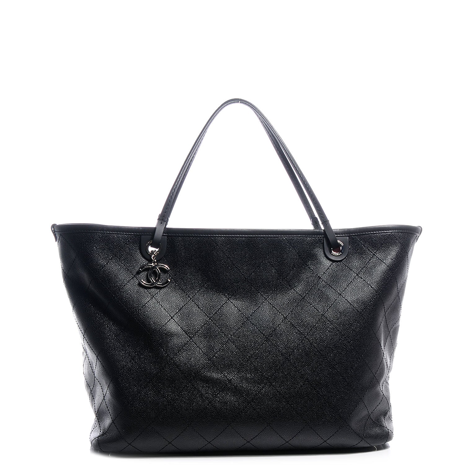 Chanel Grained Calfskin Large Shopping Fever Tote Black 1 of 8