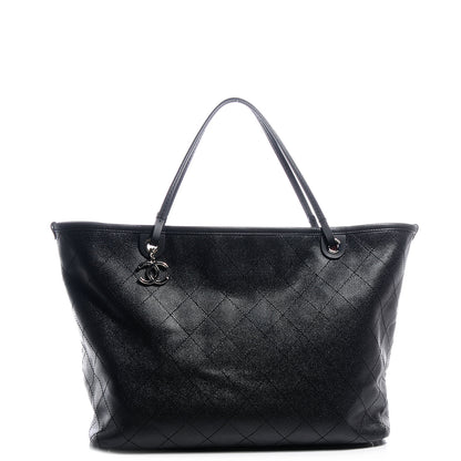 Chanel Grained Calfskin Large Shopping Fever Tote Black 1 of 8