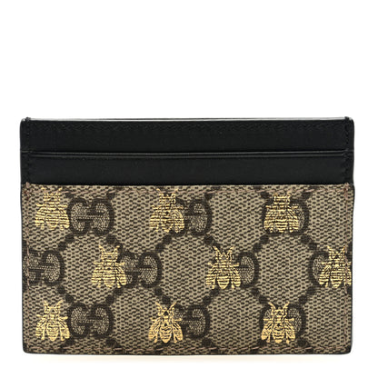 Gucci GG Supreme Monogram Bees Card Holder Black 1 of 6