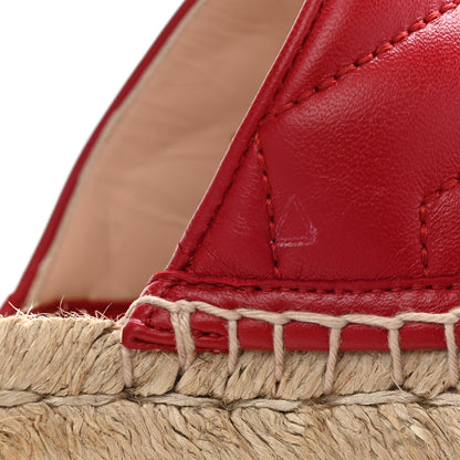 Gucci Nappa Matelasse GG Marmont Espadrille Slide Sandals 39 Hibiscus Red 9 of 9