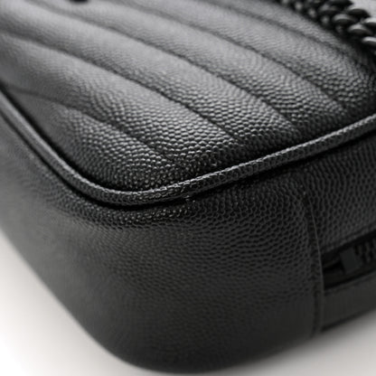 Saint Laurent Grain De Poudre Matelasse Monochrome Monogram Mini Lou Camera Bag Black 12 of 14