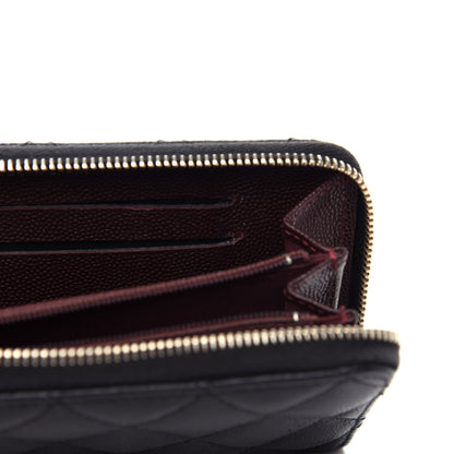 Chanel Caviar Quilted Medium Zip Around Wallet Black 10 of 11