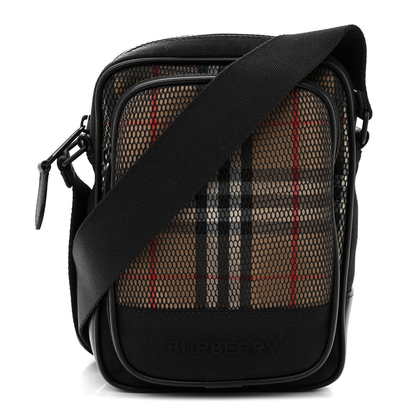 Canvas Vintage Check Freddie Crossbody Bag Archive Beige