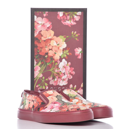 Gucci GG Supreme Monogram Blooms Womens Slip On Sneakers 37 Beige Multicolor Dry Rose 9 of 9