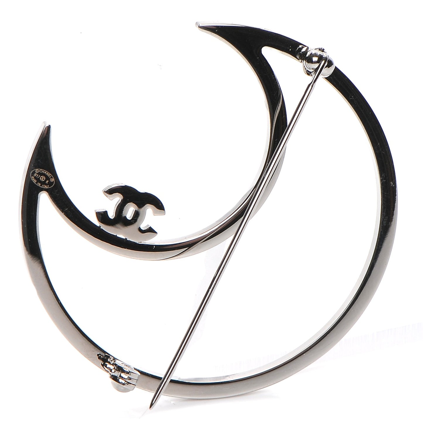 Ruthenium Crystal CC Moon Brooch