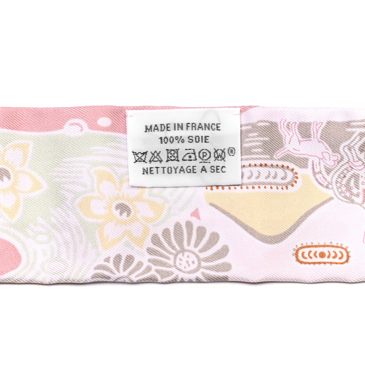 Hermes Silk Bingata Twilly Vieux Rose Vert De Eau 4 of 4