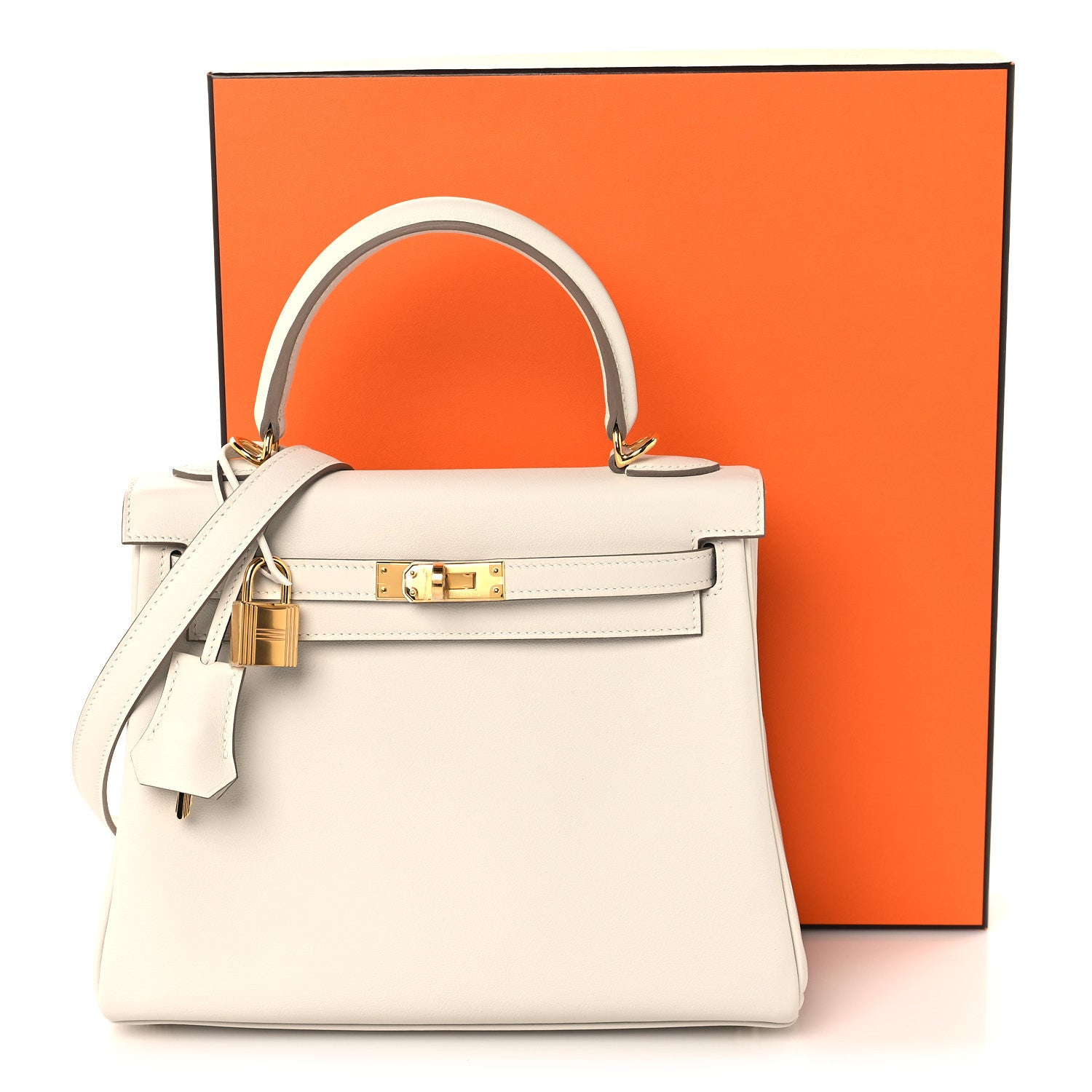Hermes Swift Kelly Retourne 25 Craie 13 of 13