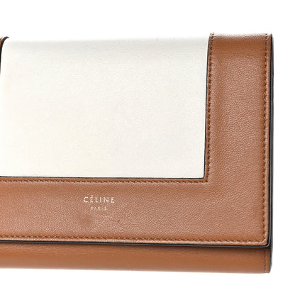Celine Smooth Lambskin Medium Frame Multifunction Wallet Tan Optic White 8 of 13