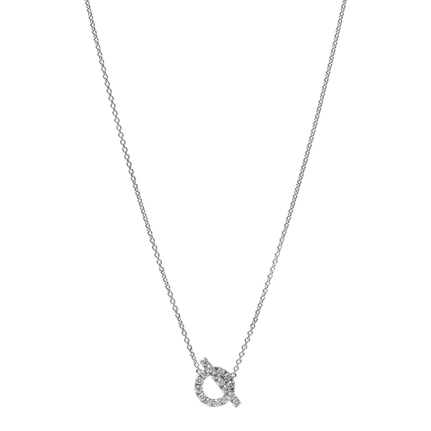 18K White Gold Diamond Finesse Pendant Necklace