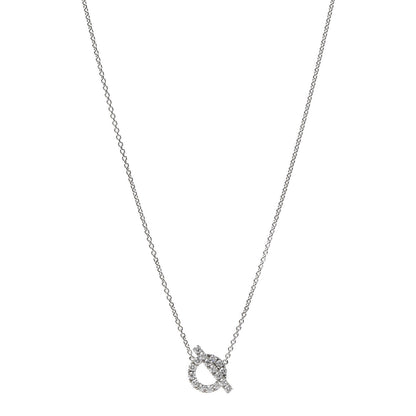 Hermes 18K White Gold Diamond Finesse Pendant Necklace 1 of 5