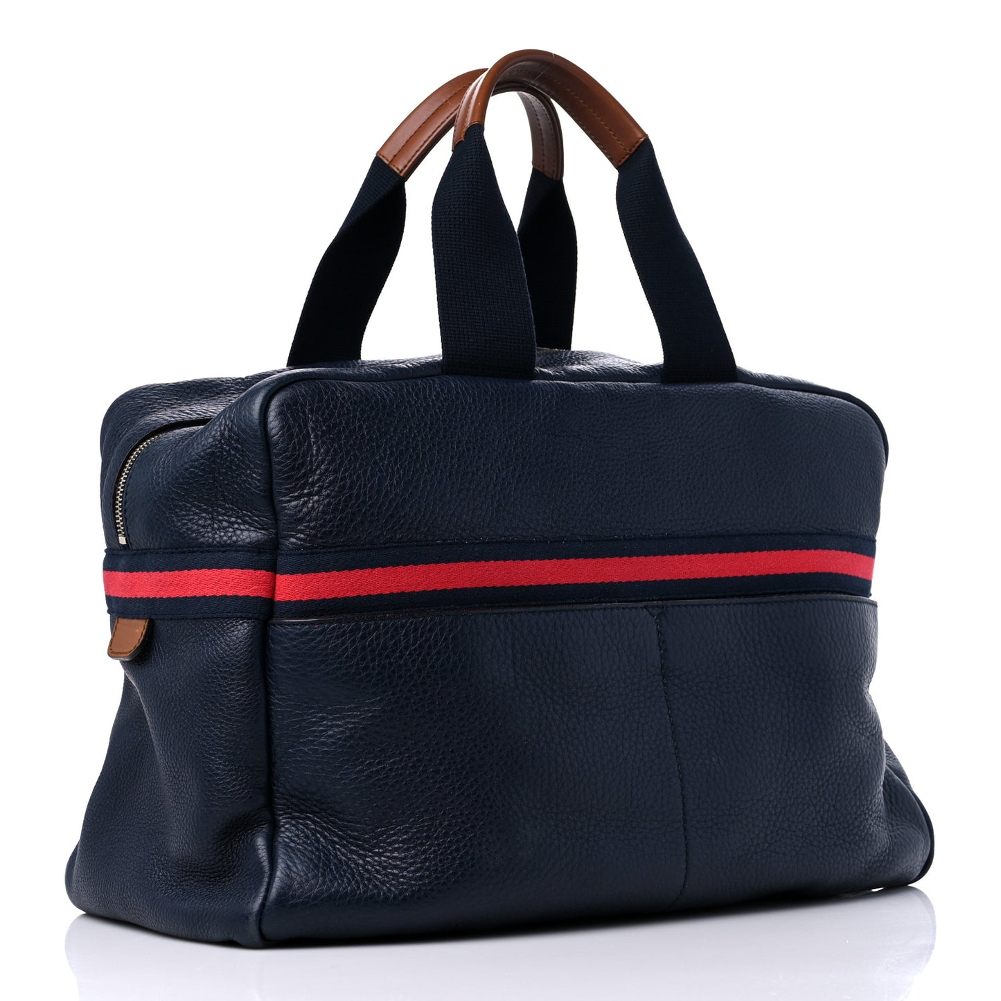 Calfskin Signature Web Duffle Navy