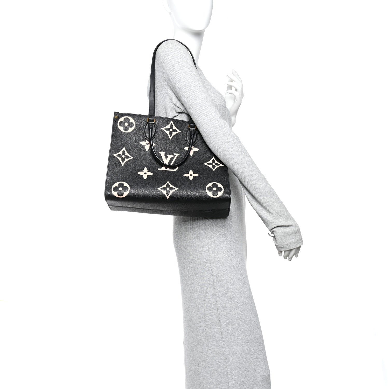 Louis Vuitton Empreinte Monogram Giant Onthego MM Black Beige 2 of 12
