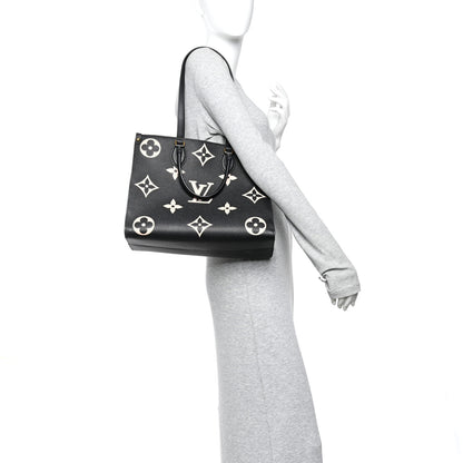 Louis Vuitton Empreinte Monogram Giant Onthego MM Black Beige 2 of 12