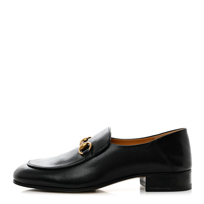 Gucci Goatskin Womens Horsebit Mid-Heel Loafers 39 Black 1 of 8