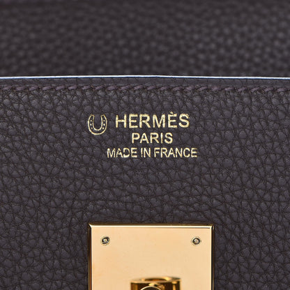 Hermes Togo Horseshoe Birkin 35 Chocolate Etoupe 21 of 35