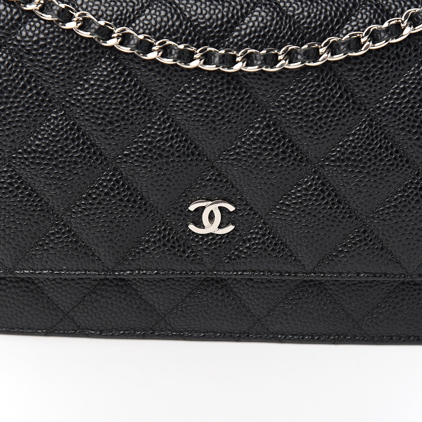 Caviar Quilted Wallet On Chain WOC Black