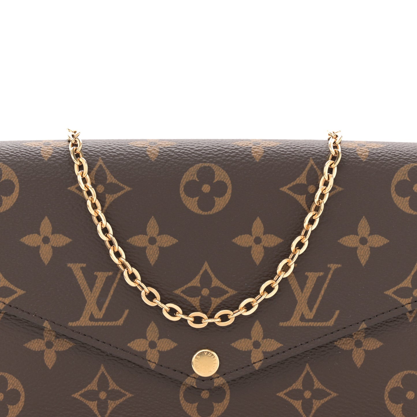 Monogram Pochette Felicie Chain Wallet Fuchsia