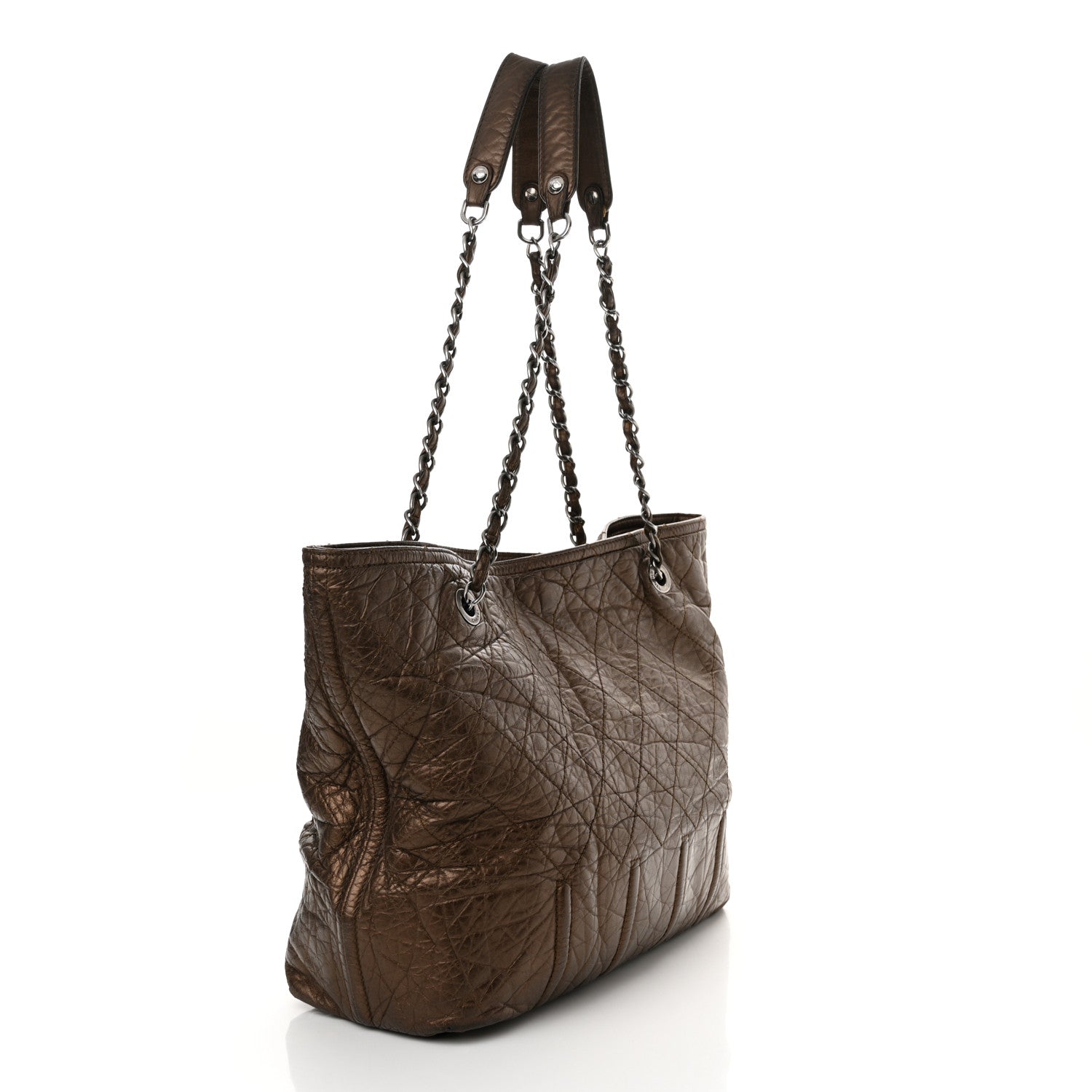 Chanel Metallic Aged Calfskin Large Shopping In Moscow Tote Bronze 3 of 12