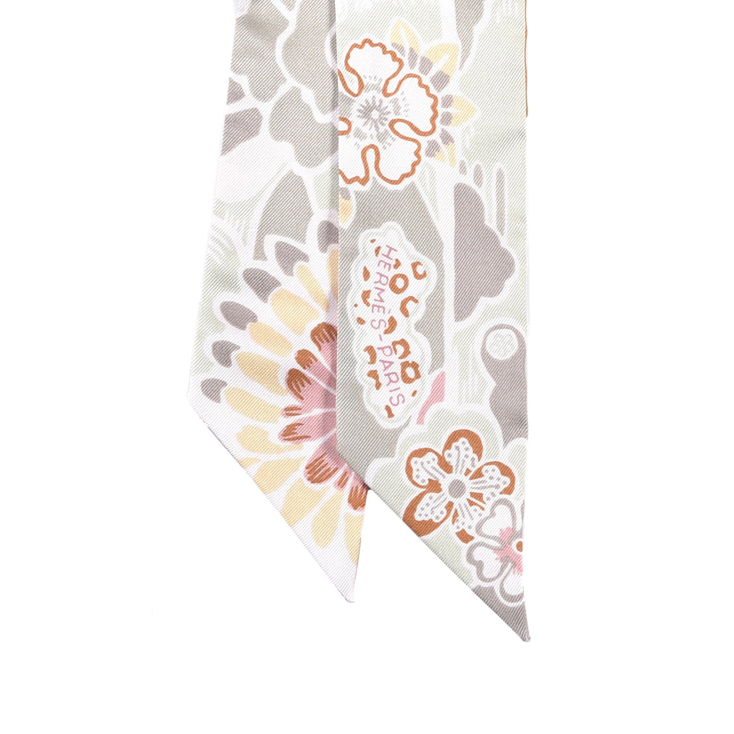 Silk Bingata Twilly Vieux Rose Vert De Eau