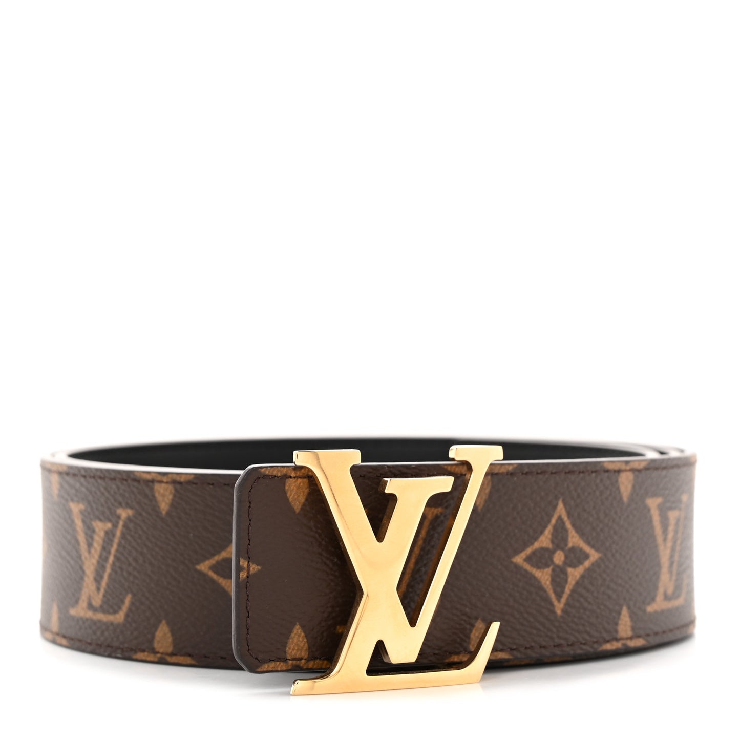 Calfskin Monogram 40mm LV Initiales Reversible Belt 95 38 Brown