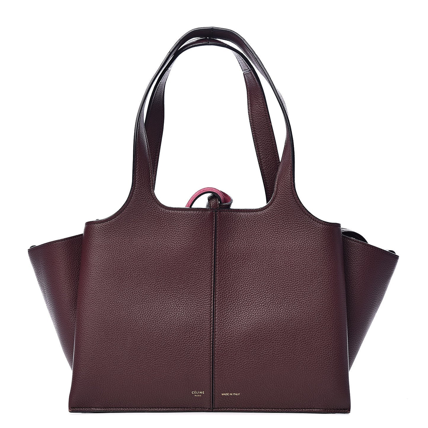 Baby Grained Calfskin Small Tri-Fold Bag Burgundy