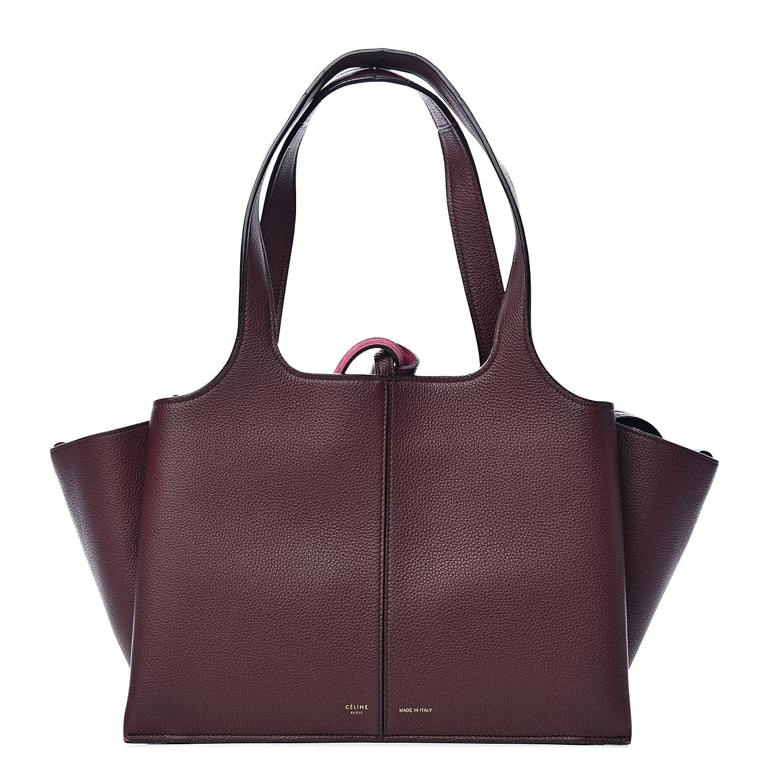 Celine Baby Grained Calfskin Small Tri-Fold Bag Burgundy 1 of 14