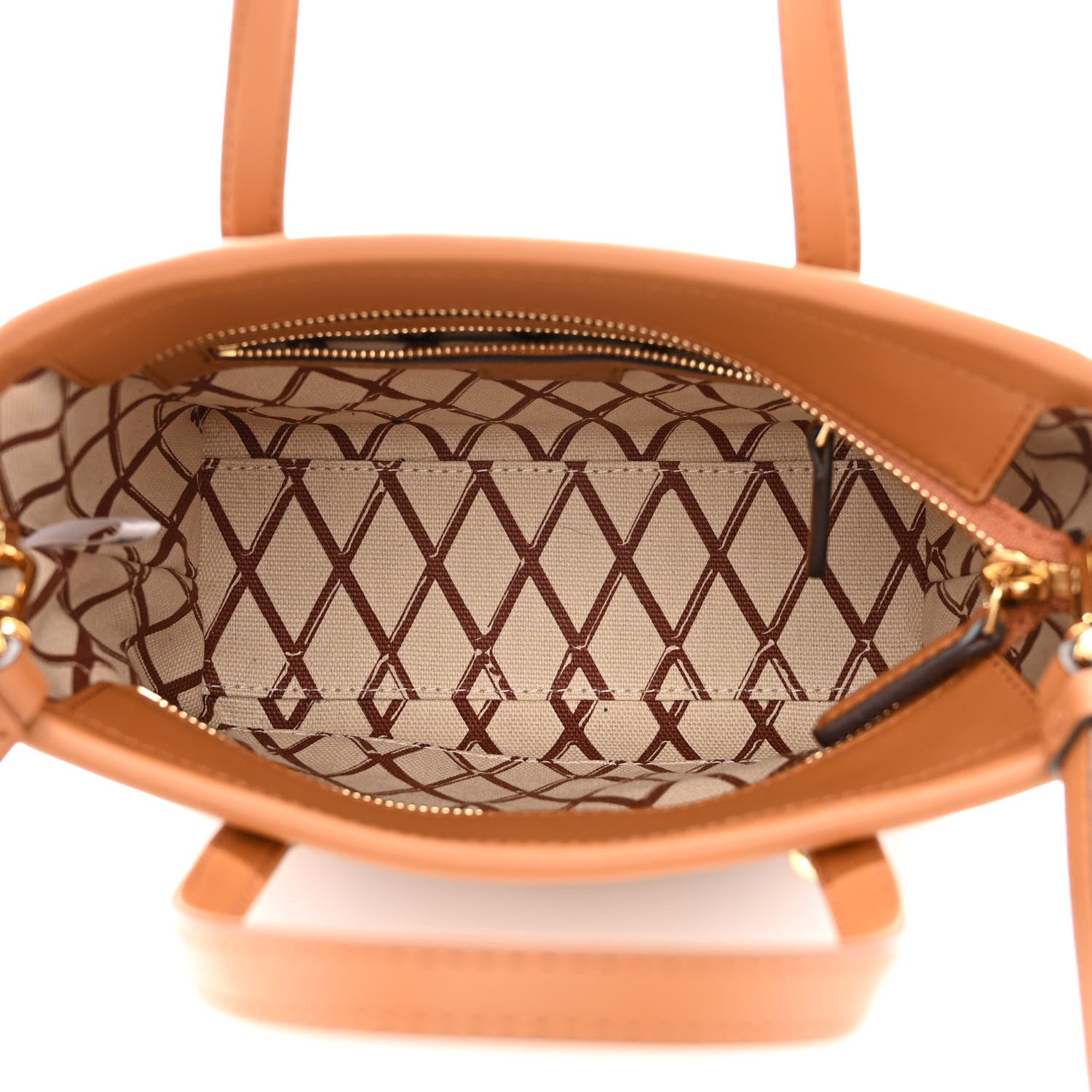 MCM Visetos Mini Toni Shopper Tote Cognac 5 of 10