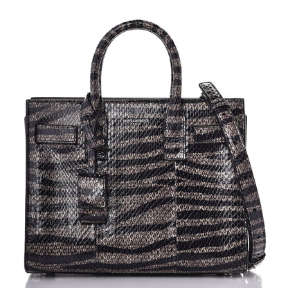 Saint Laurent Snakeskin Zebra Print Nano Sac De Jour Black 1 of 7