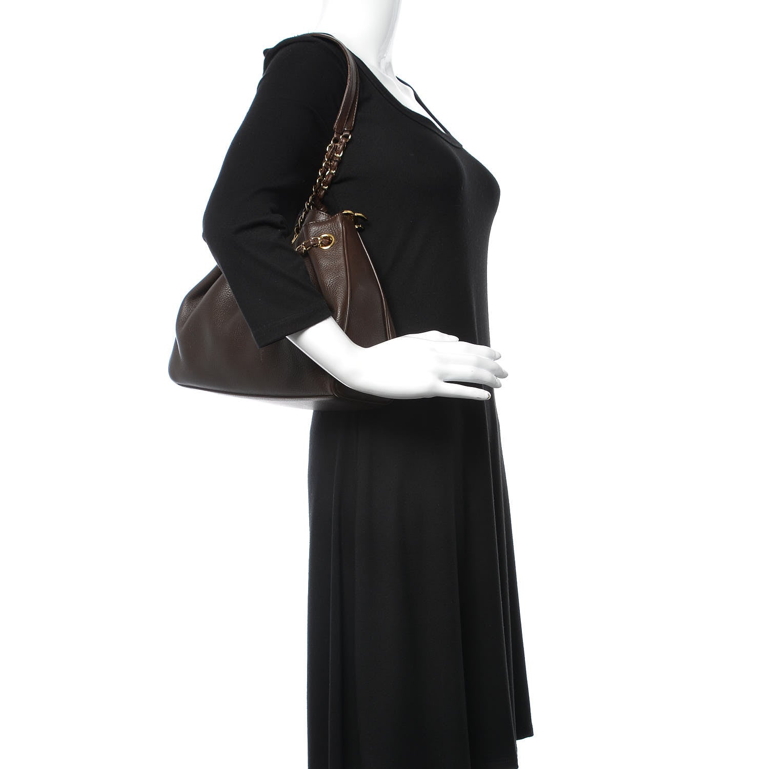 Chanel Deerskin Drawstring Shoulder Bag Brown 2 of 15