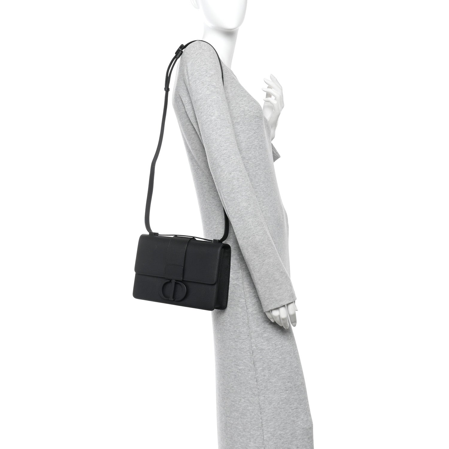 Christian Dior Ultra Matte Grained Calfskin 30 Montaigne Flap Bag Black 2 of 10