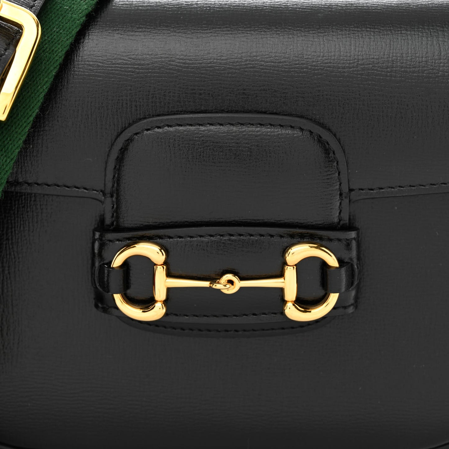 Azalea Calfskin Web Mini Horsebit 1955 Shoulder Bag Black