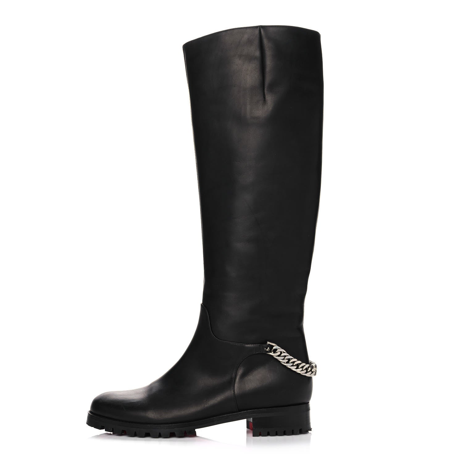 Christian Louboutin Calfskin Ingrassato Croche Cate 20 Boots 41 Black 1 of 13
