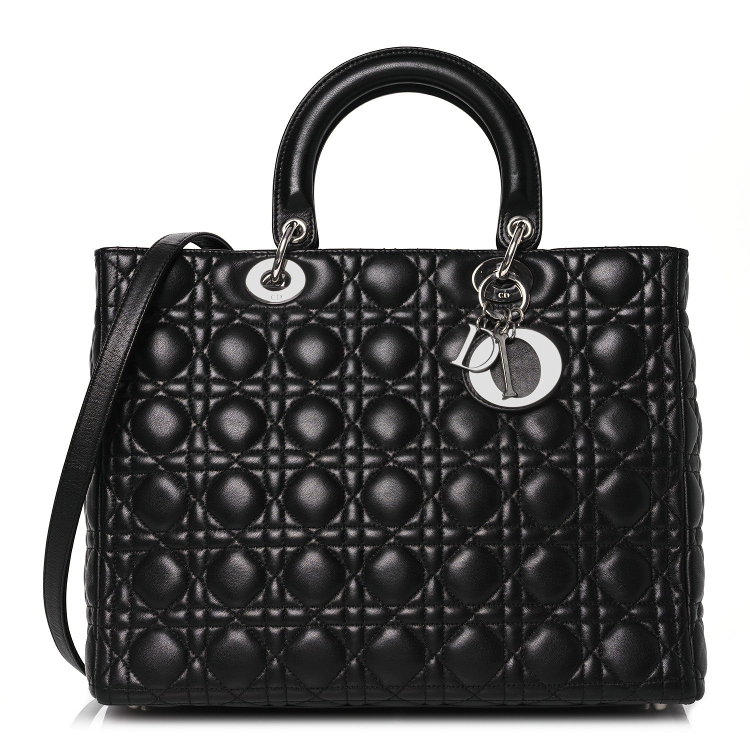 Christian Dior Lambskin Cannage Large Lady Dior Black 1 of 15