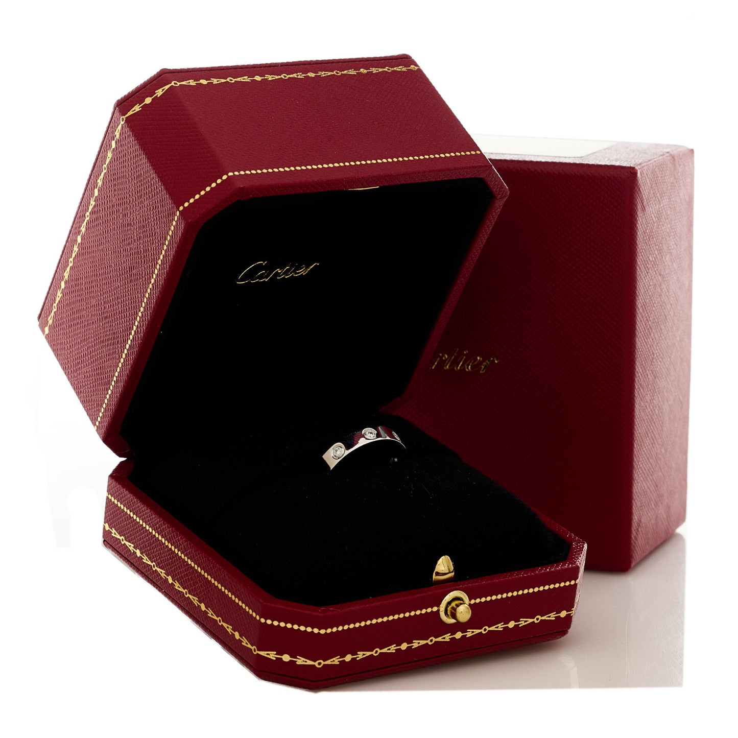 18K White Gold 8 Diamond 4mm Wedding Band LOVE Ring 51 5.75