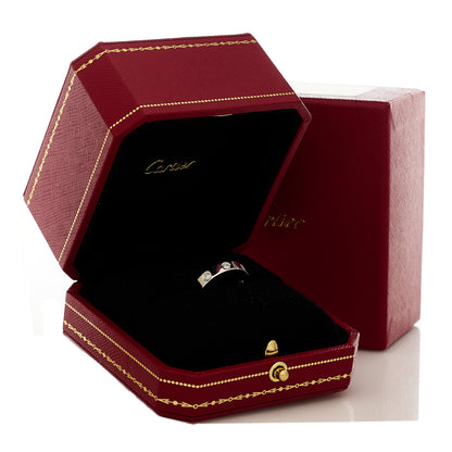 Cartier 18K White Gold 8 Diamond 4mm Wedding Band LOVE Ring 51 5.75 6 of 6