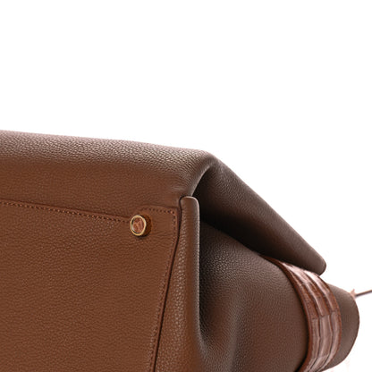 Nancy Gonzalez Calfskin Crocodile Cristie Satchel Brown 12 of 13