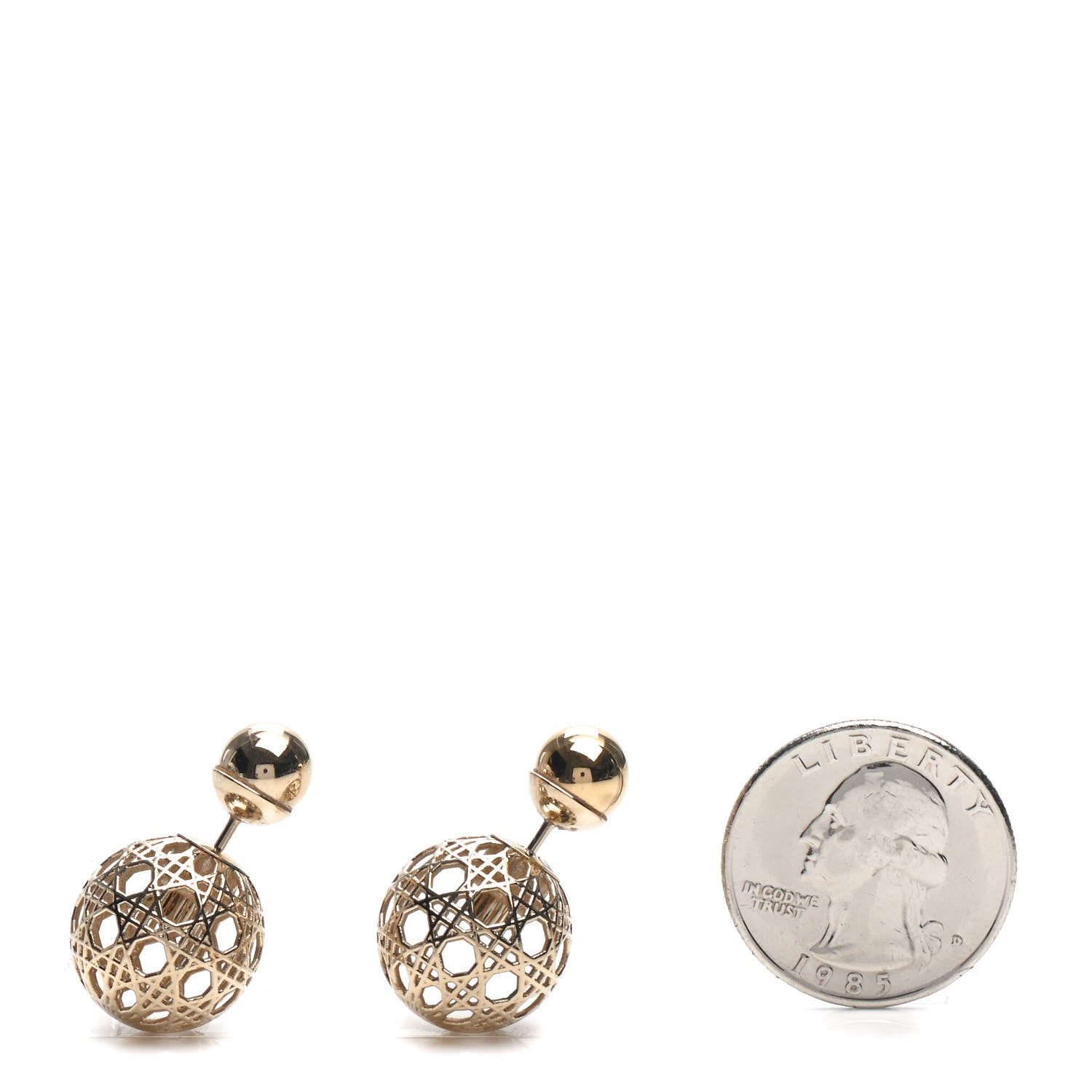 Christian Dior Cannage Mise En Dior Tribal Earrings Gold 2 of 5