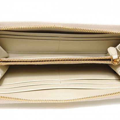Prada Saffiano Zip Around Wallet Talco 5 of 8