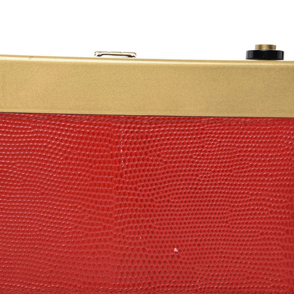 Dolce & Gabbana Lizard Camera Shoulder Bag Red Gold 8 of 12