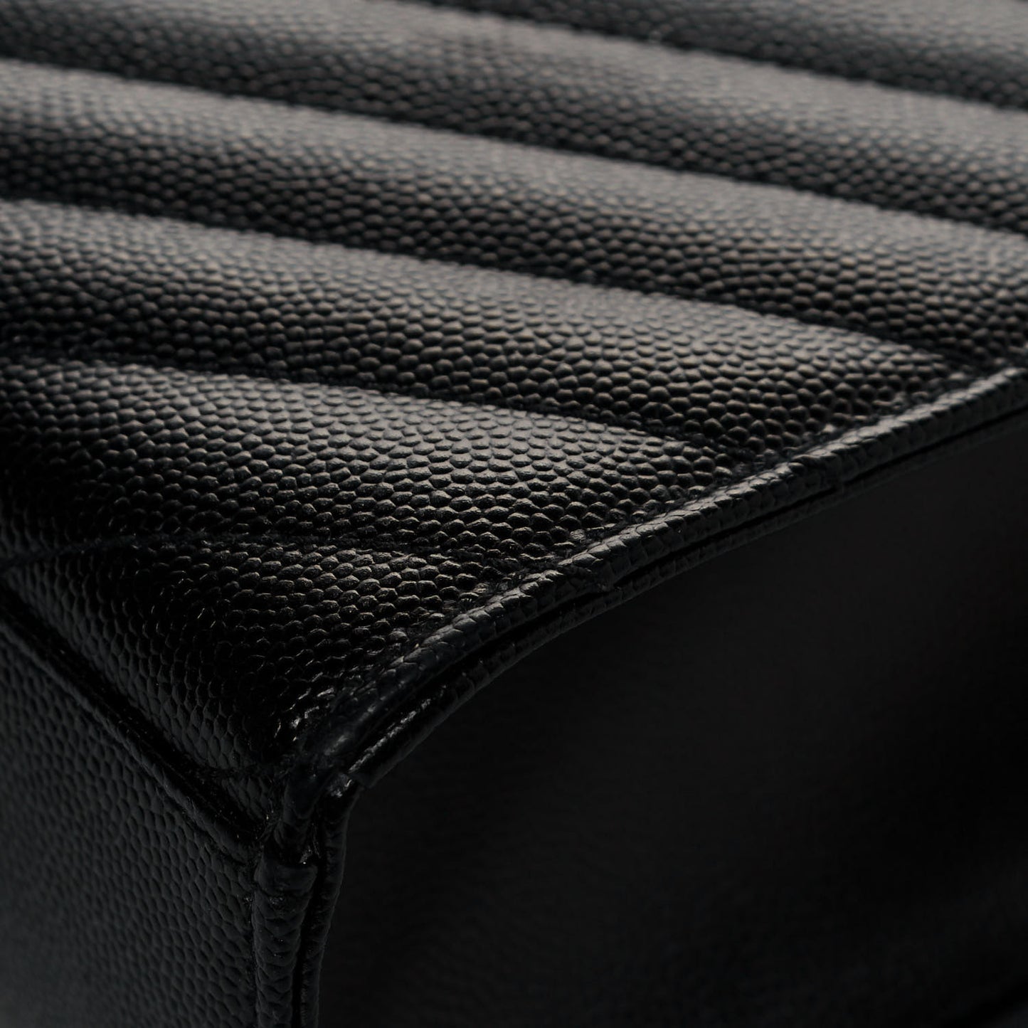 Grain De Poudre Matelasse Chevron Large Monogram Satchel Black