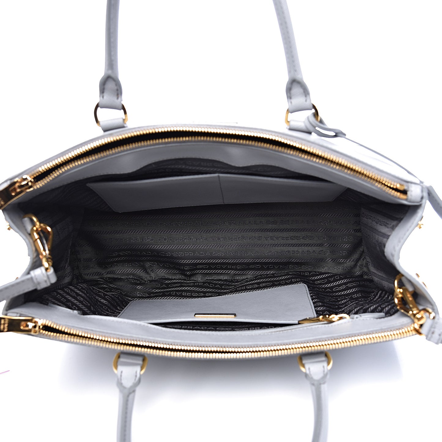 Saffiano Medium Galleria Double Zip Tote Granito