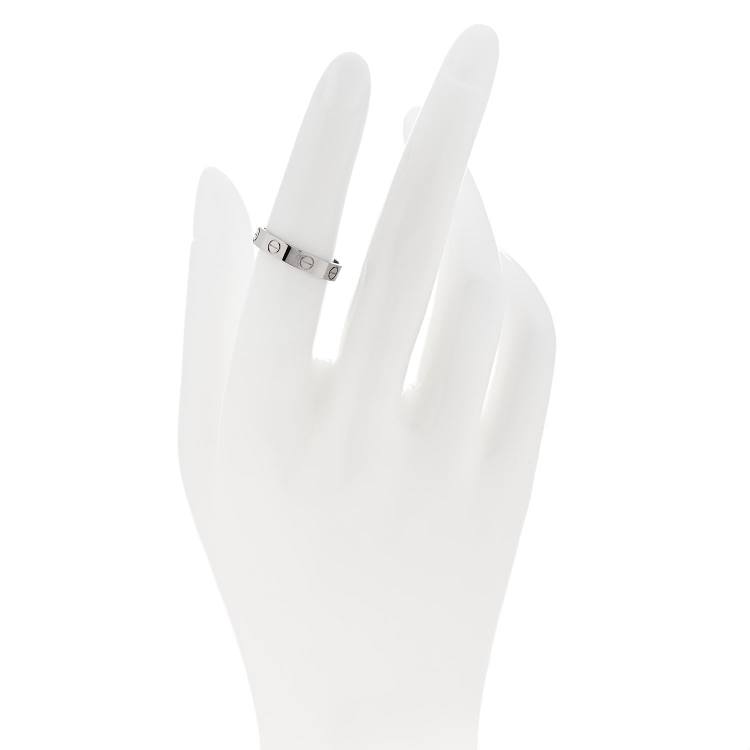 Cartier 18K White Gold 3.5mm LOVE Wedding Band Ring 51 5.75 2 of 4