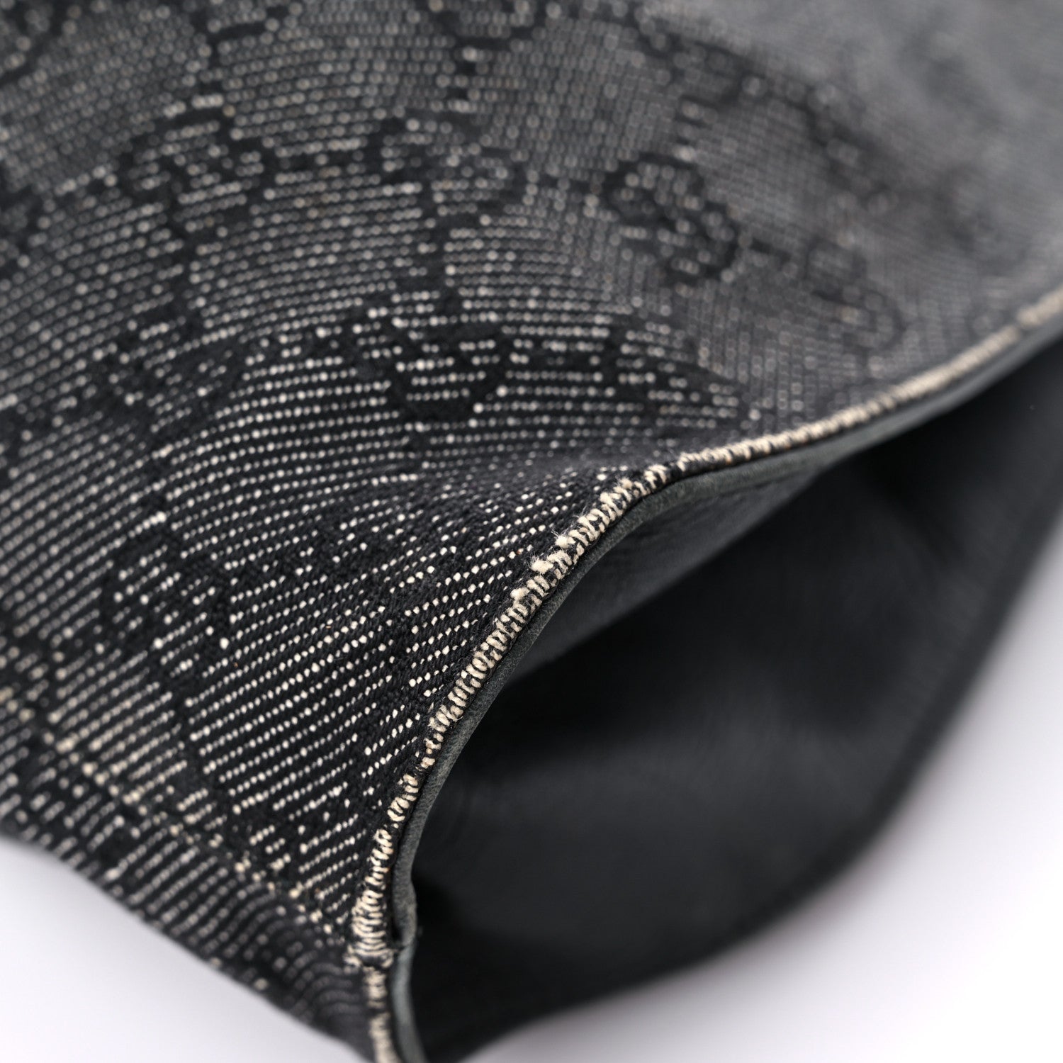 Gucci Denim Monogram Hobo Black 8 of 11
