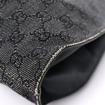 Gucci Denim Monogram Hobo Black 8 of 11