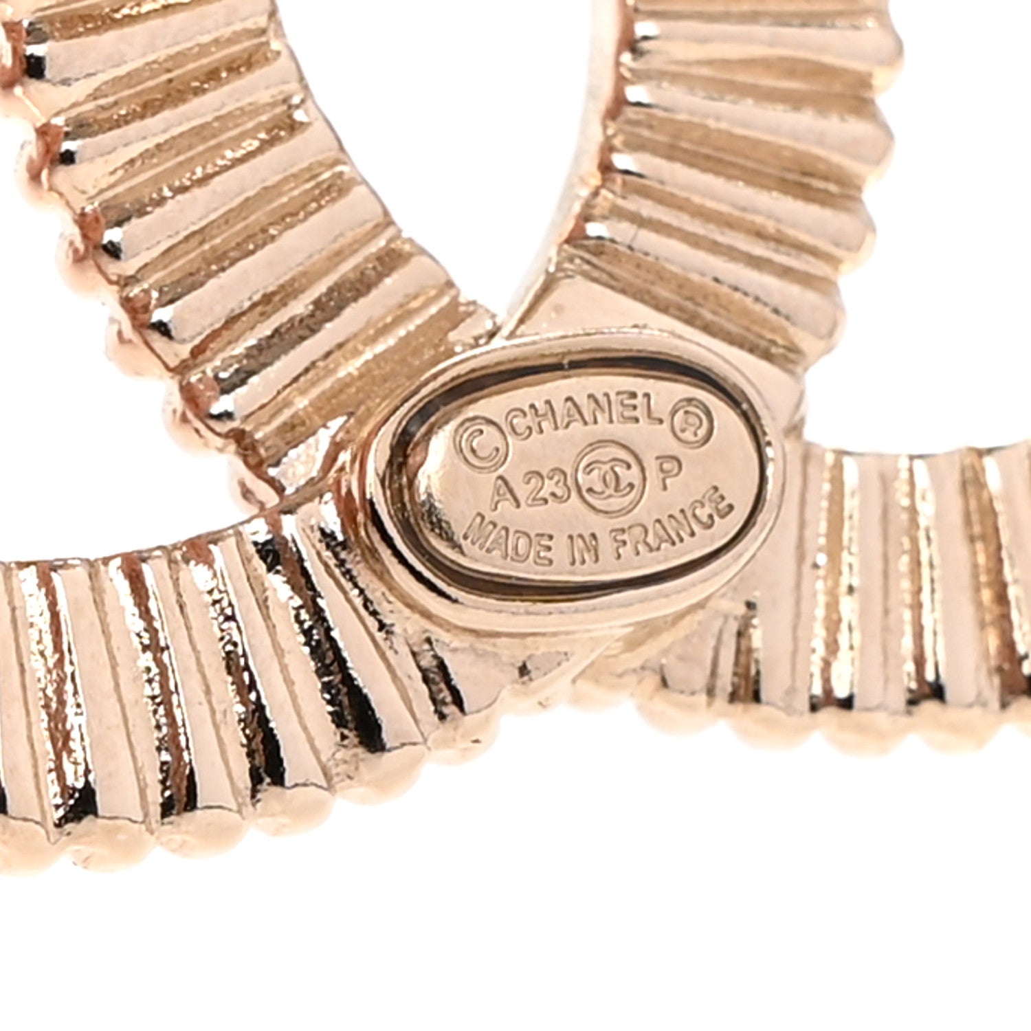 Chanel Crystal CC Brooch Light Gold 4 of 5