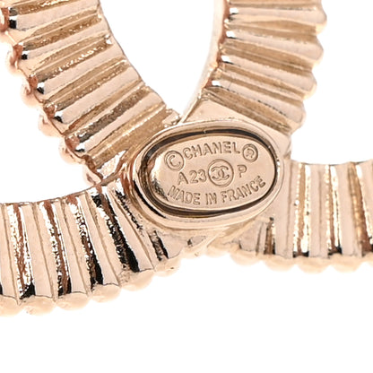 Chanel Crystal CC Brooch Light Gold 4 of 5