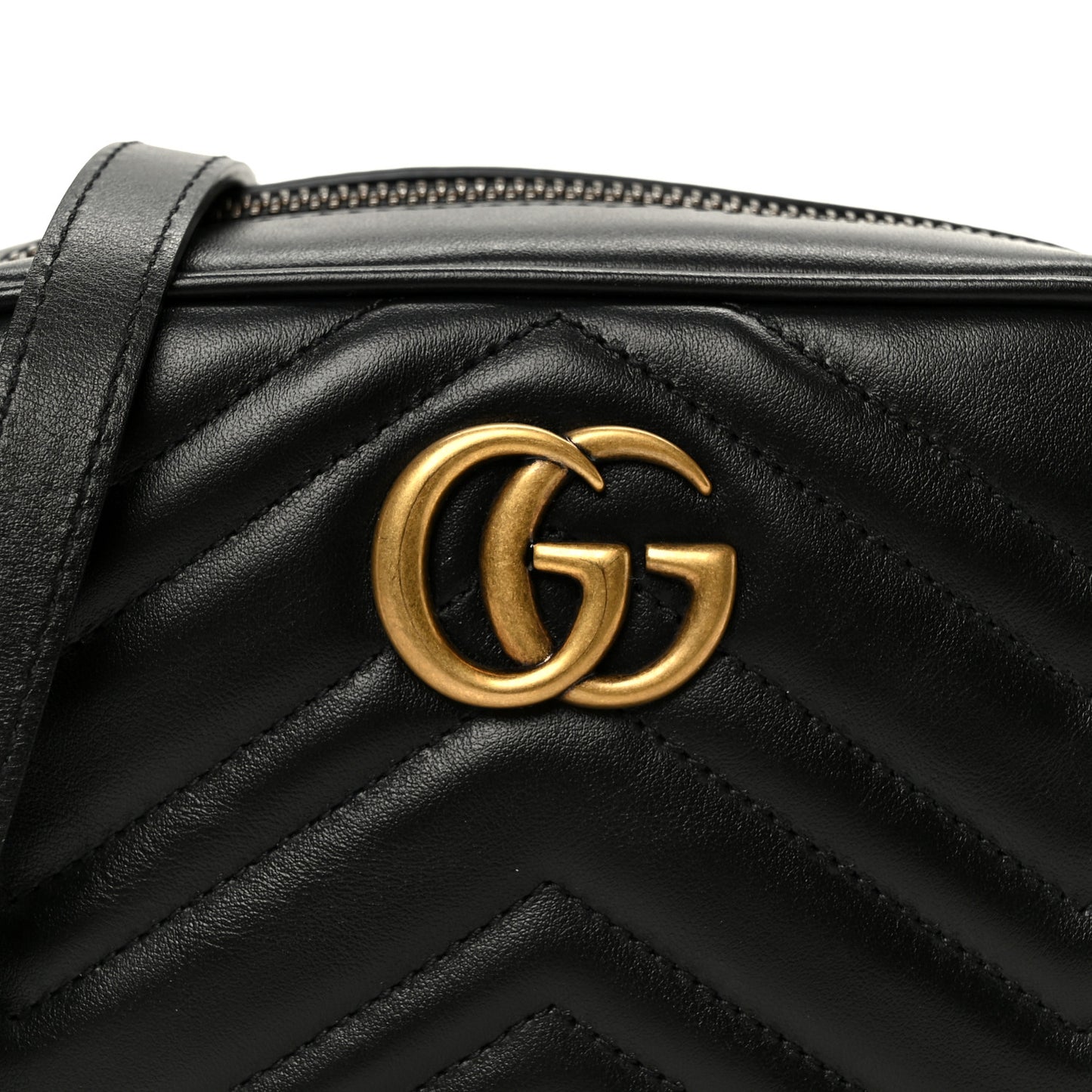Calfskin Matelasse Mini GG Marmont Chain Shoulder Bag Black