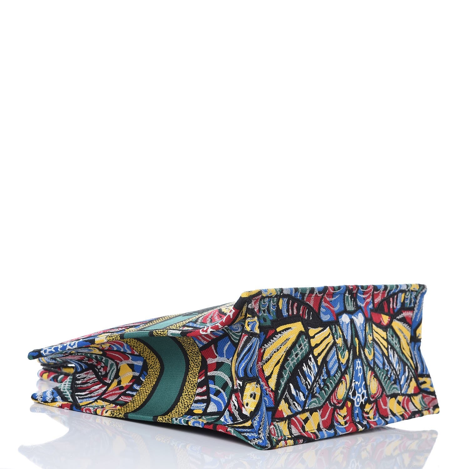 Christian Dior Canvas Embroidered Butterfly Book Tote Black Multicolor 4 of 9